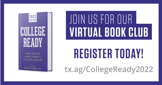 Join us for our virtual book club! Register today at tx.ag/CollegeReady2022