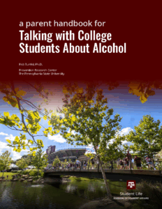 A Parent Handbook for Talking with College Students About Alcohol Families walking through Aggie Park on the Texas A&M campus.